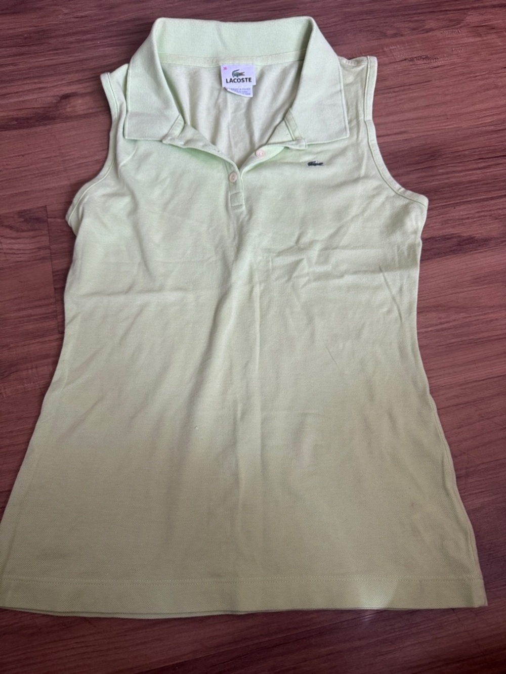 Women’s Lacoste Sleeveless Polo Tank in Pale Green